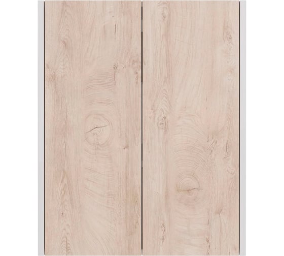 Шкаф Lemark COMBI 60 см, подвесной, 2-х дверный, цвет фасада: дуб кантри, цвет корпуса: белый глянец LM03C60SH-dub