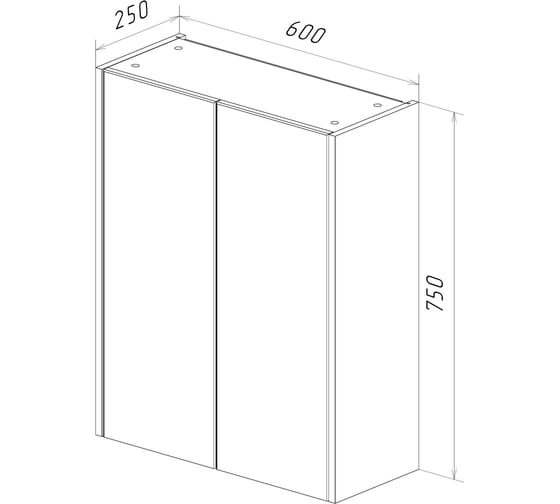 Шкаф Lemark COMBI 60 см, подвесной, 2-х дверный, цвет фасада: дуб кантри, цвет корпуса: белый глянец LM03C60SH-dub