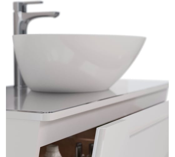 Столешница Lemark MIANO 60 см, из стекла, цвет: белый LM06M60S