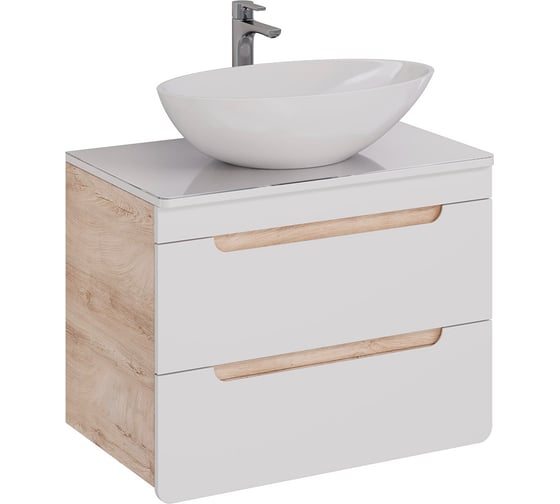 Столешница Lemark OLIVIA 100 см, под 1 раковину, из стекла, цвет: белый LM08OL100S