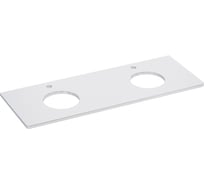 Столешница Lemark OLIVIA 125 см, под 2 раковины, из стекла, цвет: белый LM08OL125S
