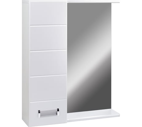 Зеркало DORATIZ Вега 60 левое с подсветкой, белый, со шкафчиком 2711.212