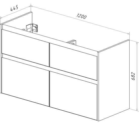 Тумба Lemark COMBI 125 см под 2 раковины, подвесная/напольная,4 ящика, цвет корпуса, фасада: Белый глянец LM03C125T