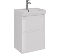 Тумба Lemark COMBI 50 см под 1 раковину, подвесная/напольная, 2 ящика, цвет корпуса, фасада: Белый глянец LM03C50T