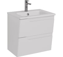 Тумба Lemark MIANO 60 см под 1 раковину, подвесная, 2 ящика, цвет корпуса, фасада: Белый глянец LM06M60T