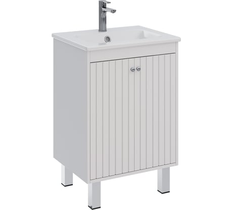 Тумба Lemark ROMANCE 60 см под 1 раковину, подвесная/напольная, 2-х дверная, цвет корпуса, фасада: Белый глянец LM07R60T