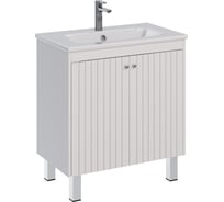 Тумба Lemark ROMANCE 80 см под 1 раковину, подвесная/напольная, 2-х дверная, цвет корпуса, фасада: Белый глянец LM07R80T