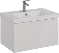 Тумба Lemark VEON MINI 70 см под 1 раковину, подвесная,1 ящик, цвет корпуса, фасада: Белый глянец LM02VM70T