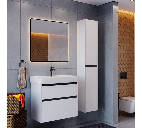 Зеркало Lemark MIOBLACK 100x80 см, с интерьерной подсветкой, с подогревом LM100ZM-black