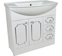 Тумба DORATIZ Соренто 85 под умывальник Стиль 85 белый, патина серебро 9912.333