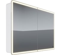 Шкаф зеркальный Lemark ELEMENT 120x80 см, 2-х дверный, с подсветкой, с розеткой, цвет корпуса белый LM120ZS-E