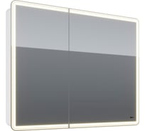 Шкаф зеркальный Lemark ELEMENT 100x80 см, 2-х дверный, с подсветкой, с розеткой, цвет корпуса белый LM100ZS-E