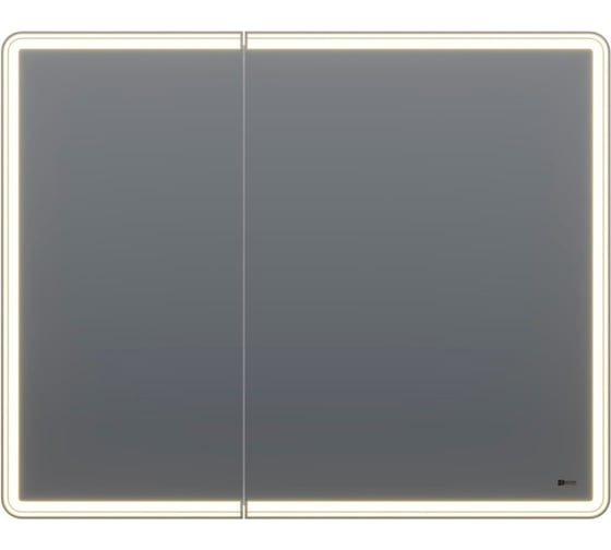 Шкаф зеркальный Lemark ELEMENT 100x80 см, 2-х дверный, с подсветкой, с розеткой, цвет корпуса белый LM100ZS-E