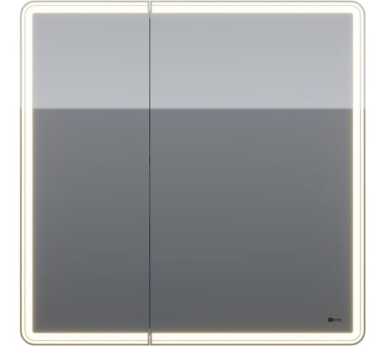 Шкаф зеркальный Lemark ELEMENT 80x80 см, 2-х дверный, с подсветкой, с розеткой, цвет корпуса белый LM80ZS-E
