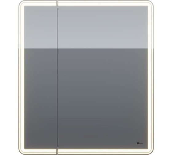 Шкаф зеркальный Lemark ELEMENT 70x80 см, 2-х дверный, с подсветкой, с розеткой, цвет корпуса белый LM70ZS-E