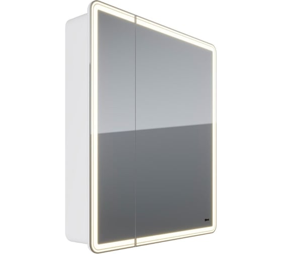 Шкаф зеркальный Lemark ELEMENT 70x80 см, 2-х дверный, с подсветкой, с розеткой, цвет корпуса белый LM70ZS-E