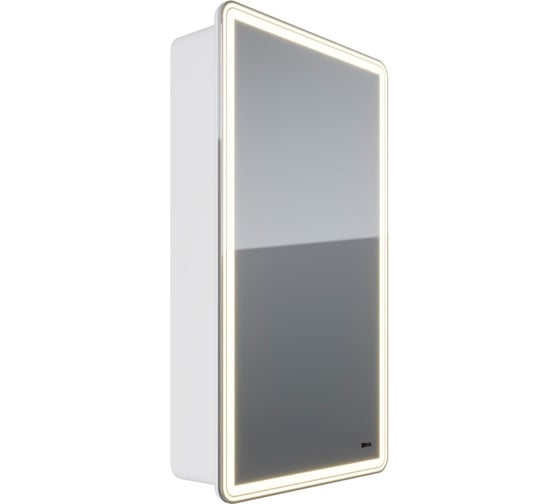 Шкаф зеркальный Lemark ELEMENT 45x80 см, 1 дверный, петли справа, с подсветкой, с розеткой, цвет корпуса белый LM45ZS-E