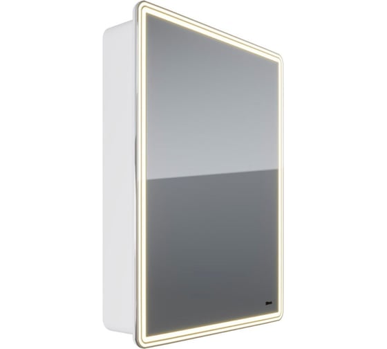 Шкаф зеркальный Lemark ELEMENT 60x80 см, 1 дверный, петли справа, с подсветкой, с розеткой, цвет корпуса белый LM60ZS-E