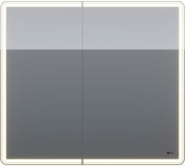 Шкаф зеркальный Lemark ELEMENT 90x80 см, с подсветкой, с розеткой, цвет корпуса белый LM90ZS-E