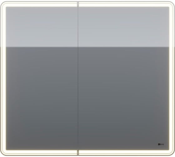 Шкаф зеркальный Lemark ELEMENT 90x80 см, с подсветкой, с розеткой, цвет корпуса белый LM90ZS-E
