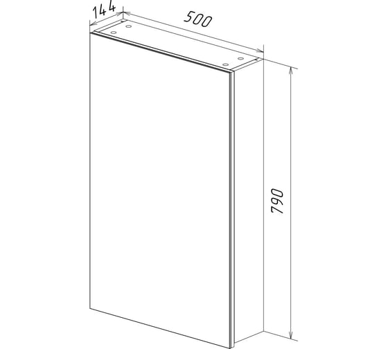 Шкаф зеркальный Lemark UNIVERSAL 50x80 см 1 дверный, петли слева, цвет корпуса: Белый глянец LM50ZS-U
