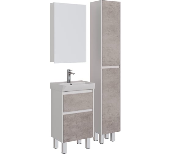 Шкаф зеркальный Lemark UNIVERSAL 50x80 см 1 дверный, петли слева, цвет корпуса: Белый глянец LM50ZS-U