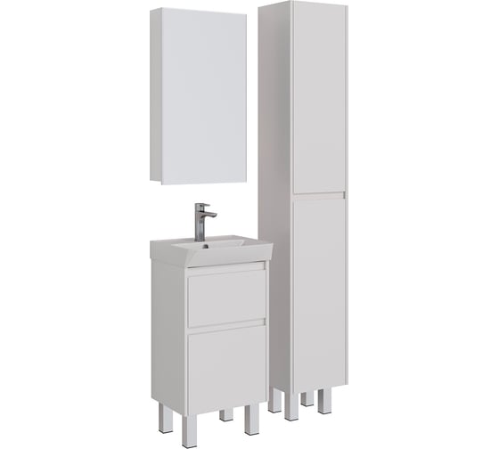 Шкаф зеркальный Lemark UNIVERSAL 45x80 см 1 дверный, петли слева, цвет корпуса: Белый глянец LM45ZS-U