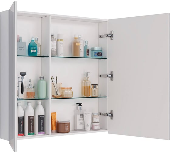 Шкаф зеркальный Lemark UNIVERSAL 80x80 см, 2-х дверный, цвет корпуса белый глянец LM80ZS-U