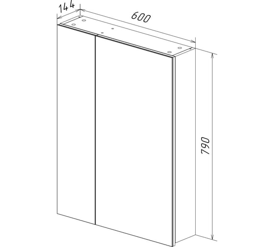 Шкаф зеркальный Lemark UNIVERSAL 60x80 см, 2-х дверный, цвет корпуса белый глянец LM60ZS-U