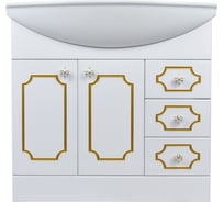 Тумба DORATIZ Соренто 75 под умывальник Стиль 75 белый, патина золото 9912.351
