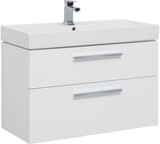 Тумба Aquanet Nova 85 2 ящика, цвет белый глянец 00249920 1