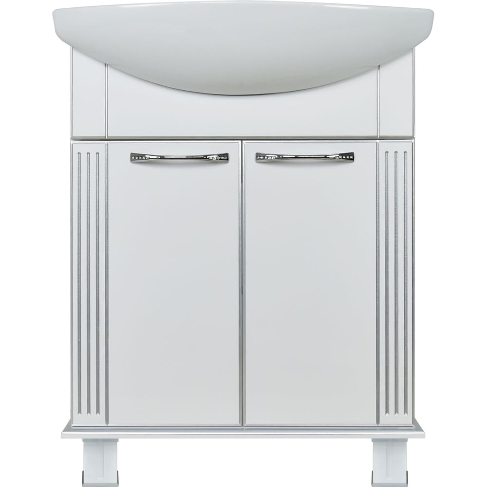 Тумба DORATIZ Аттика 75 под умывальник Элеганс белый, патина серебро ...