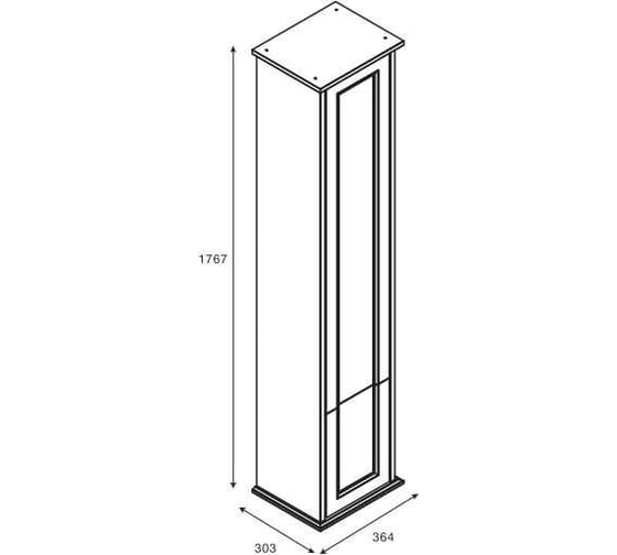 Шкаф-колонна ROCA AMERICA EVOLUTION W 36, левая, дуб темный ZRU9302954