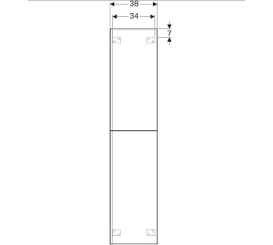 Высокий шкафчик GEBERIT Acanto 380x1730x360 мм 500.619.01.2 00000058423