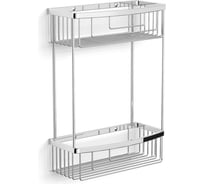 Прямая полка LANGBERGER хромированная, к стене, 2-этажная 26x12x37 70162