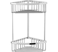 Полка LANGBERGER угловая, хромированная, к стене, 2-этажная 19 19 37 70262