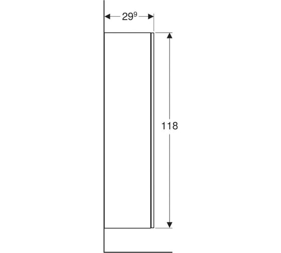Шкафчик GEBERIT Smyle Square боковой высокий с одной дверцей 1180 мм 00000072071 500.361.JR.1