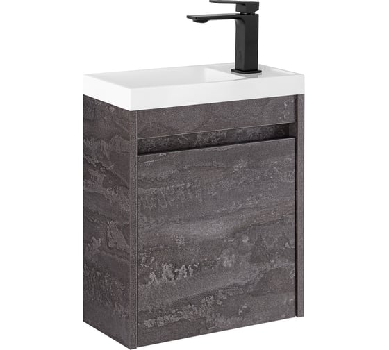 База под раковину подвесная с одной распашной дверцей Art&Max FAMILY-M Iron Stone, 400x220x500 мм Family-M-400-1D-SO-IS