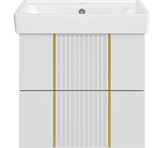 Тумба Brevita Vega 60 2 ящика, подвесная белая VEG-09060-0102Я