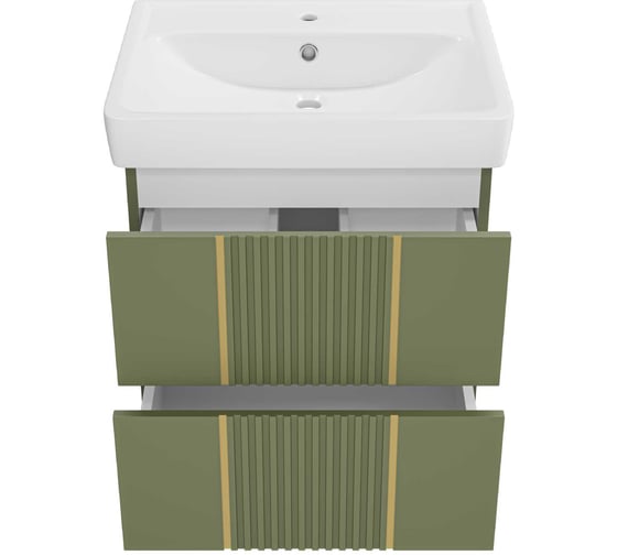 Тумба Brevita Vega 60 2 ящика, подвесная олива VEG-09060-0802Я