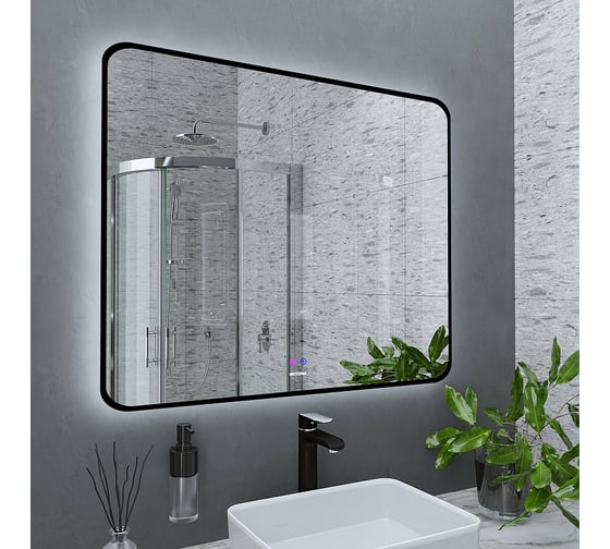Зеркало Grossman ELEGANS-норма BLACK (1000x800x45) LED с сенсорным выключателем и подогревом 17100802