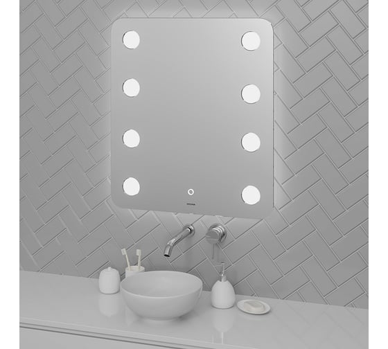 Зеркало Grossman NEON (700x800x45) LED с сенсорным выключателем и гравировкой 147080