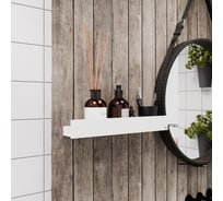 Полка для ванной комнаты INCANTOMETALLICO Rubino 45x10x6 см, белая, без сверления, на липучках rubino белые 1 шт
