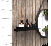Полка для ванной комнаты INCANTOMETALLICO Rubino 45x10x6 см, металлическая, черная, без сверления, на липучках rubino черная 1 шт