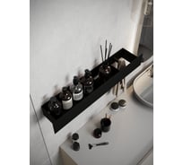 Металлическая полка для ванной комнаты INCANTOMETALLICO La perla 70x13x10, навесная, черная ПД tezza lava