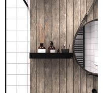 Полка для ванной комнаты INCANTOMETALLICO Rubino 45x10x6 см, нержавеющая сталь, черная, без сверления, на липучках rubino черная 1шт нержа