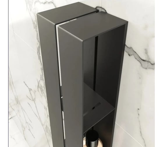 Полка для ванной комнаты INCANTOMETALLICO 77x17x11,5 см, металлическая навесная, серая angolare piccolo