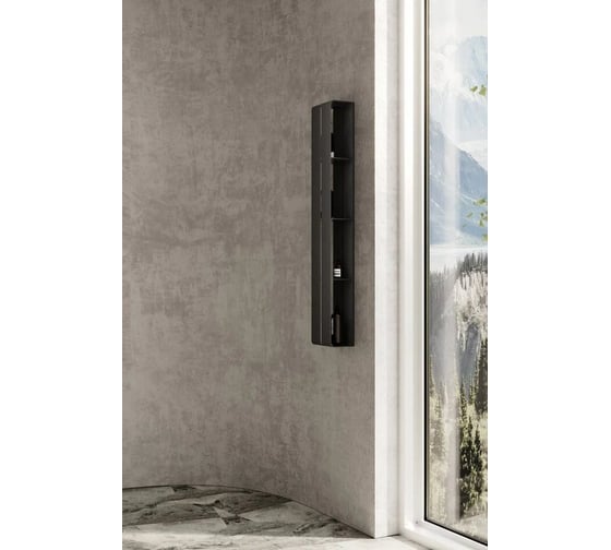 Полка для ванной комнаты INCANTOMETALLICO Angulo piccolo 77x17x11,5 см, металлическая навесная, черная Angulo piccol серая