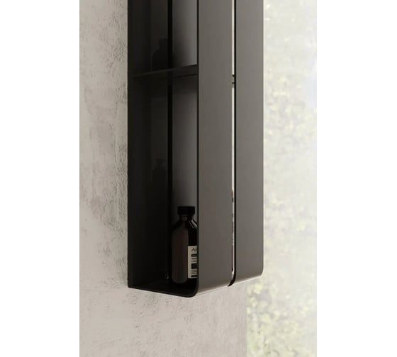 Полка для ванной комнаты INCANTOMETALLICO Angulo piccolo 77x17x11,5 см, металлическая навесная, черная Angulo piccol серая