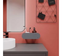 Полка для ванной комнаты INCANTOMETALLICO Smeraldo 30x10x10 см, металлическая, серая, на липучках без сверления Smeraldo глубина 10 серая